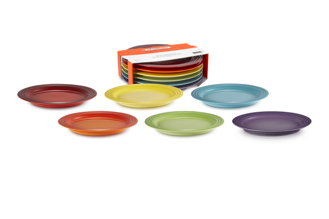 Stoneware Rainbow Set of 6 Side Plates image number 1